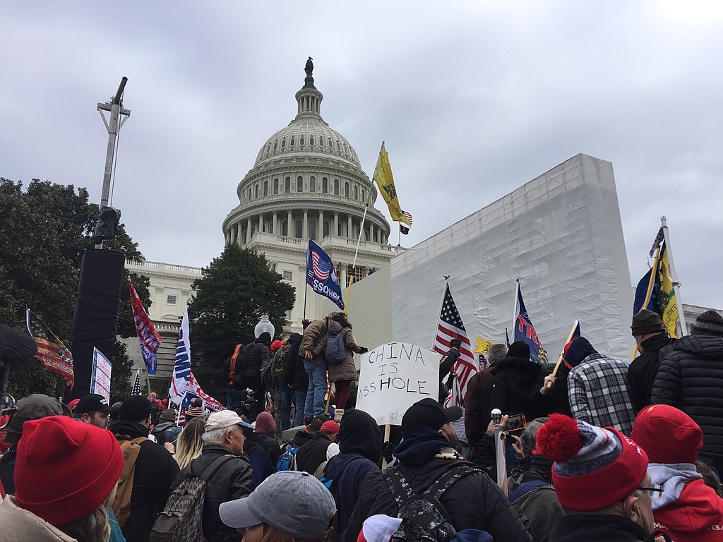 Photo of people during the riot at the Capitol on Wednesday, Jan. 6, 2020. (Photo by Reddit user TapTheForwardAssist, used via Creative Commons license.)