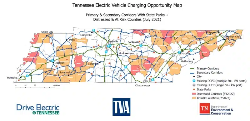 Tennessee Electric Vehicle Charging Opportunity Map